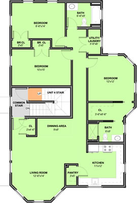 Second Floor Floorplan – Unit 3